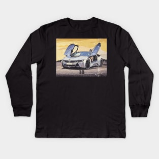 bmw i8 vintage art Kids Long Sleeve T-Shirt